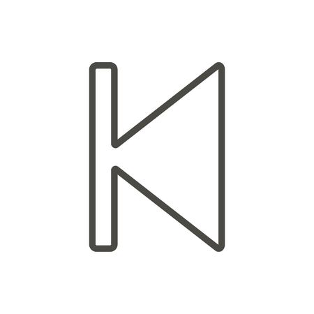 Previous track icon vector. player line symbol.のイラスト素材