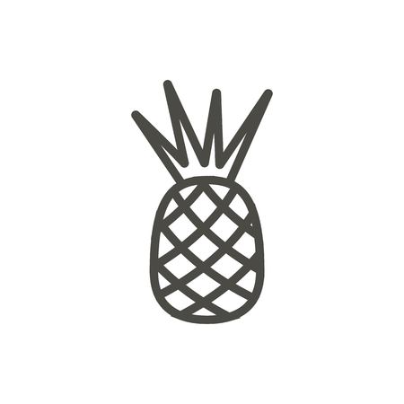 Pineapple icon vector. Outline food, line tropical fruit symbol.のイラスト素材