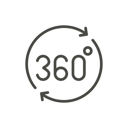 360 degrees icon vector. Line rotation angle symbol.のイラスト素材