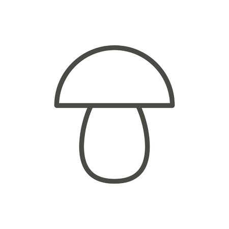 Mushroom icon vector. Outline vegetarian, line mushroom symbol.のイラスト素材