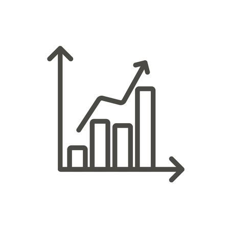 Statistic chart icon vector. Line graph symbol.のイラスト素材