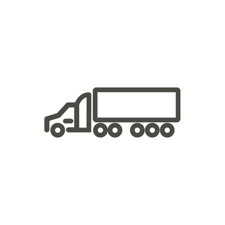 Trailer truck icon vector. Line transportation symbol.のイラスト素材