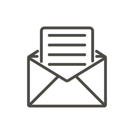 Email message icon vector. Line open mail symbol.のイラスト素材