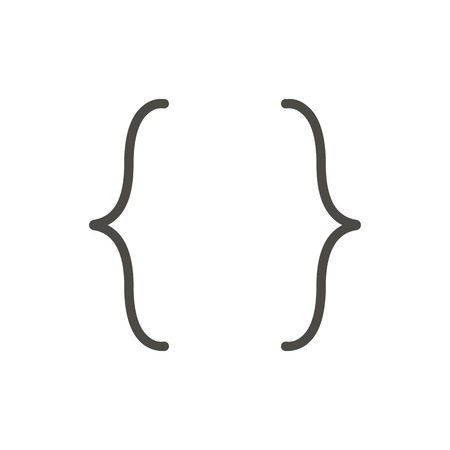 Bracket icon vector. Outline coding, line quote symbol.のイラスト素材