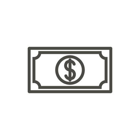 Cash icon vector. Line money symbol.のイラスト素材