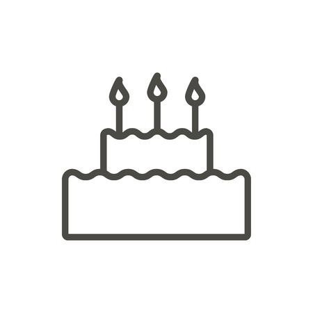 Cake icon vector. Line birthday cake symbol.のイラスト素材