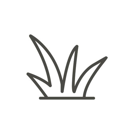 Grass icon vector. Outline plant, line grass symbol.のイラスト素材