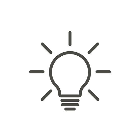 Bulb light icon vector. Line lamp on symbol.のイラスト素材