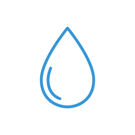 Blue water drop icon vector. Line nature symbol isolated. Trendy flat outline ui sign design. Thin linear rain drop graphic pictogram for web site, mobile application. Logo illustration.のイラスト素材