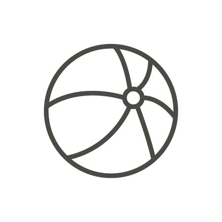 Beach ball icon vector. Line volleyball symbol isolated. Trendy flat outline ui sign design. Thin linear summer game graphic pictogram for web site, mobile app. Logo illustration.のイラスト素材