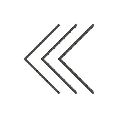 Back icon vector. Line left arrow symbol isolated. Trendy flat previous outline ui sign design. Thin linear graphic pictogram for web site, mobile application. Logo illustration.のイラスト素材