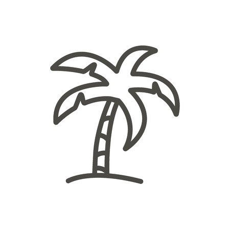 Palm icon vector. Line beach tree symbol isolated. Trendy flat outline ui sign design. Thin linear palm graphic pictogram for web site, mobile app. Logo illustration.のイラスト素材