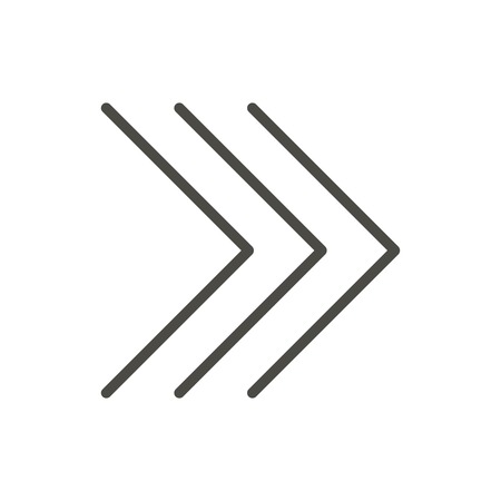 Next icon, right arrow vector. Line forward symbol isolated. Trendy flat outline ui sign design. Thin linear graphic pictogram for web site, mobile application. Logo illustration.のイラスト素材