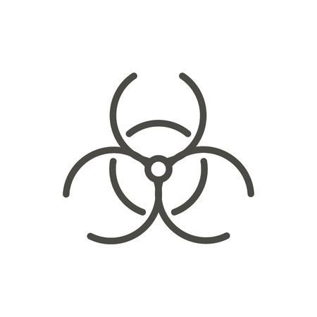 Biohazard icon vector. Line danger zone symbol isolated. Trendy flat outline ui sign design. Thin linear graphic pictogram for web site, mobile application. Logo illustration.のイラスト素材