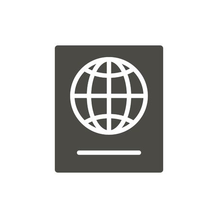 Passport icon vector. Identity document symbol isolated. Trendy flat ui sign design. Paper graphic pictogram for web site, mobile app. Logo illustration.のイラスト素材