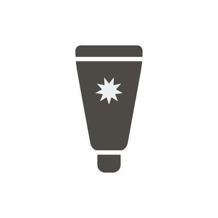 Sunscreen icon vector. Sun cream symbol isolated. Trendy flat ui sign design. Suntan graphic pictogram for web site, mobile app. Logo illustration.のイラスト素材