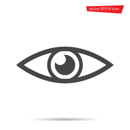Eye icon. Flat view symbol isolated on white background. Trendy internet concept. Modern sign for web site button, mobile app, ui design. Logo illustration.のイラスト素材