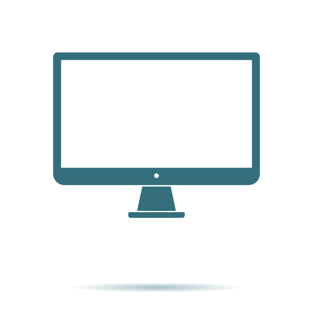 Desktop screen icon. Computer display. Trendy technology symbol for web site. Logo illustration.のイラスト素材