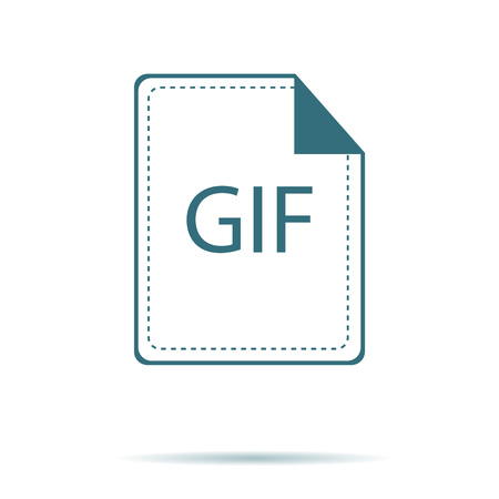 Blue gif icon isolated on background. Modern flat pictogram, business, marketing, internet concept. Trendy Simple vector symbol for web site design or button to mobile app. Logo illustrationのイラスト素材