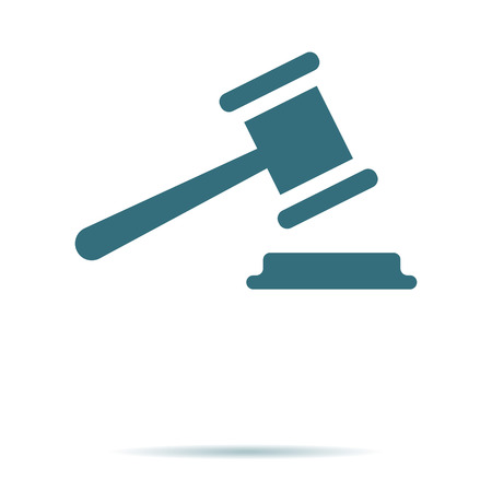 Judge Gavel icon isolated. Trendy legal symbol for website. Modern simple flat low sign. Business, internet concept. Trendy court vector legal symbol for web site. Logo illustration.のイラスト素材