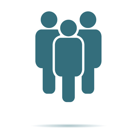 Blue People icon isolated on background. Modern flat pictogram, business, marketing, internet concept. Trendy Simple vector symbol for web site design or button to mobile app. Logo illustration.のイラスト素材
