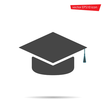 Gray education icon isolated on background. Modern flat pictogram, business, marketing, internet concept. Trendy Simple vector symbol for web site design or button to mobile app. Logo illustrationのイラスト素材