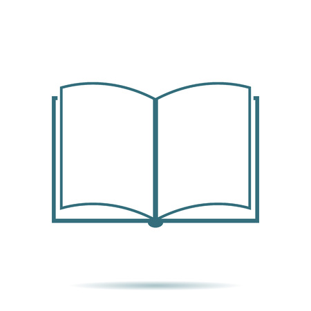 Blue open book icon isolated on background. Modern simple flat learn sign. Business, internet concept. Trendy studying vector symbol for web site design or button to mobile app. Logo illustration.のイラスト素材