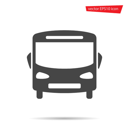 Bus icon. School auto isolated on background. Modern simple flat sign. Logo illustration.のイラスト素材