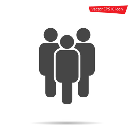 Group person icon vector. Gray team people isolated. Logo illustration. Modern simple flat team male sign. Business, internet concept. Trendy vector network human profile symbol isolated.のイラスト素材