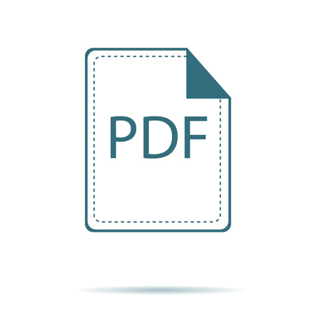 Blue PDF icon isolated on background. Modern flat pictogram, business, marketing, internet concept. Trendy Simple vector symbol for web site design or button to mobile app. Logo illustrationのイラスト素材