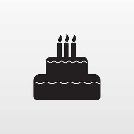 Gray cake icon isolated on background. Modern flat pictogram, business, marketing, internet concept. Trendy Simple vector symbol for web site design or button to mobile app. Logo illustration.のイラスト素材