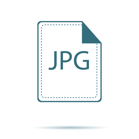 Blue jpg icon isolated on background. Modern flat pictogram, business, marketing, internet concept. Trendy Simple vector symbol for web site design or button to mobile app. Logo illustrationのイラスト素材