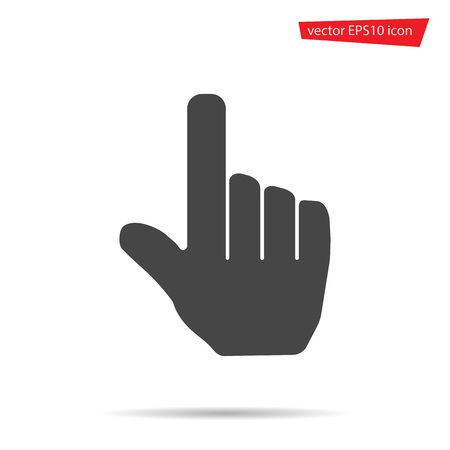 Gray Hand touching icon isolated on background. Modern flat pictogram, business, marketing, internet concept. Trendy Simple vector symbol for web site design or button to mobile app Logo illustrationのイラスト素材