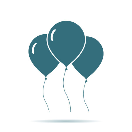 Blue Air Balloon icon isolated on background. Modern simple flat ballon sign. Celebration, internet concept. Trendy vector symbol for website design, web button, mobile app. Logo illustration.のイラスト素材