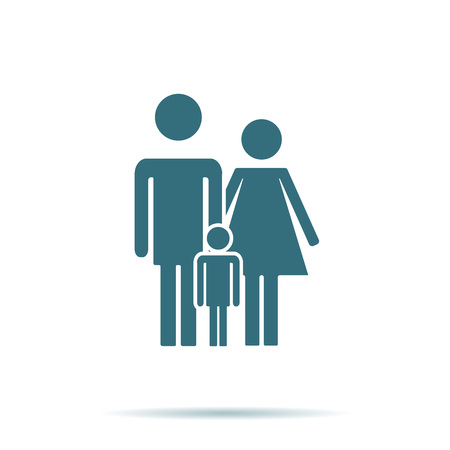 Blue family icon isolated on background. Modern flat pictogram, business, marketing, internet concept. Trendy Simple vector symbol for web site design or button to mobile app. Logo illustration.のイラスト素材