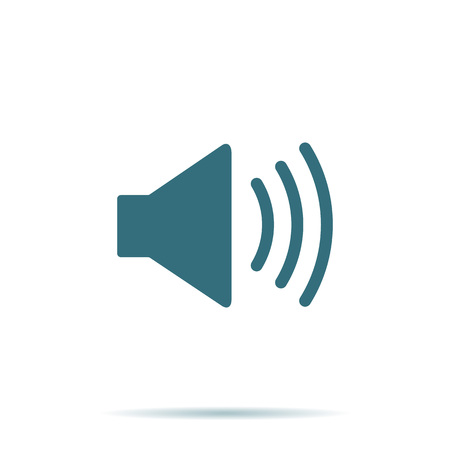 Blue Sound icon isolated on background. Modern simple flat music sign. Business, internet concept. Trendy vector mute mode symbol for website design, web button, mobile app. Logo illustrationのイラスト素材
