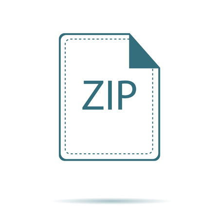 Blue zip  icon isolated on background. Modern flat pictogram, business, marketing, internet concept. Trendy Simple vector symbol for web site design or button to mobile app. Logo illustrationのイラスト素材