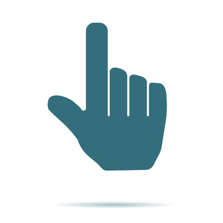 Blue Hand cursor icon isolated on background. Modern flat pictogram, business, marketing, internet concept. Trendy Simple vector symbol for web site design or button to mobile app. Logo illustrationのイラスト素材