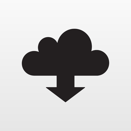 Update Cloud icon vector. Flat download arrow symbol isolated on white background. Trendy internet concept. Modern sign for web site button, mobile app, ui design. Logo illustration.のイラスト素材
