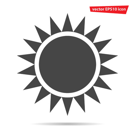 Gray Sun icon isolated on background. Modern flat pictogram, business, marketing, internet concept. Trendy Simple vector symbol for web site design or button to mobile app. Logo illustrationのイラスト素材