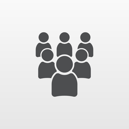 Group Person icon. Gray People isolated. Modern flat pictogram, business, marketing, internet concept. Trendy Simple vector symbol for web site design or button to mobile app. Logo illustration.のイラスト素材