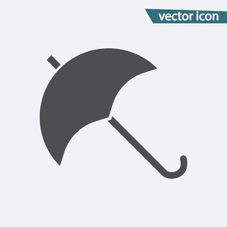 Umbrella vector icon. Flat protection symbol isolated on white background. Trendy internet concept. Modern sign for web site button, mobile app, ui design. Logo illustration.のイラスト素材