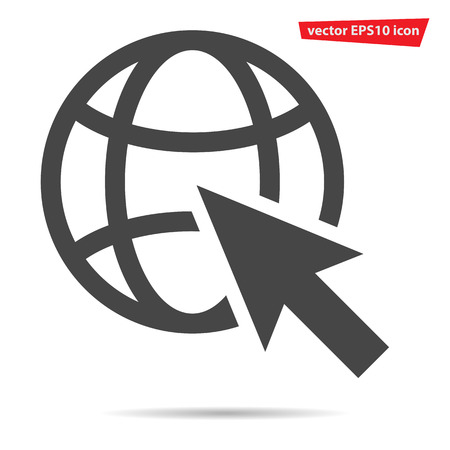 Gray Go to web icon isolated. Modern flat pictogram, business, marketing, internet concept. Trendy Simple vector symbol for web site design. Logo illustration.のイラスト素材