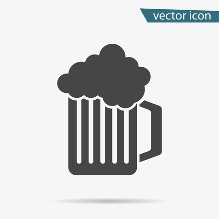 Gray Beer icon isolated on background. Modern flat pictogram, business, marketing, internet concept. Trendy Simple vector symbol for web site design or button to mobile app. Logo illustration.のイラスト素材