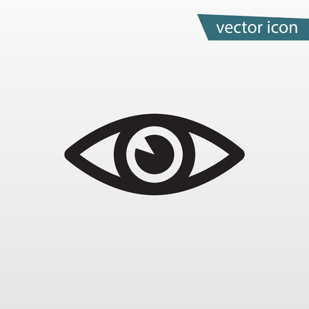 Eye icon. Flat vector vision symbol isolated on white background. Trendy internet concept. Modern sign for web site button, mobile app, ui design. Logo illustration.のイラスト素材