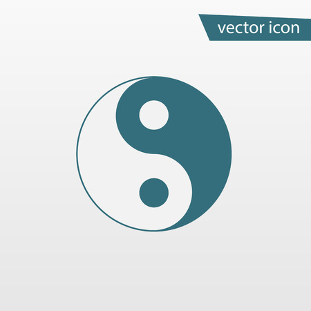 Blue Yin Yang icon isolated on background. Modern flat pictogram, business, marketing, internet concept. Trendy Simple vector symbol for web site design or button to mobile app. Logo illustration.のイラスト素材