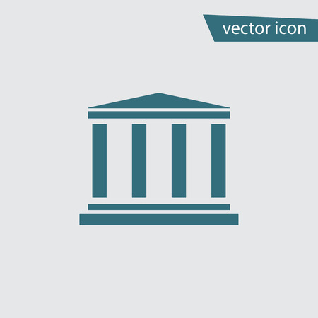Blue Bank icon isolated on background. Modern flat pictogram, business, marketing, internet concept. Trendy Simple vector symbol for web site design or button to mobile app. Logo illustration.のイラスト素材