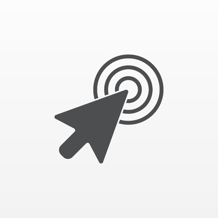 Gray Click icon vector isolated. Modern simple flat clicking target sign. Business, internet concept. Trendy cursor symbol for website design, web button, mobile app. Logo illustration.のイラスト素材
