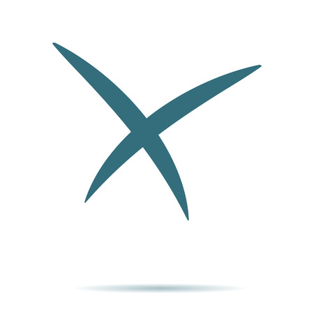 Blue Wrong icon isolated on background. Modern flat delete pictogram, business, marketing, internet concept. Trendy Simple vector symbol for web site design or button to mobile app. Logo illustration.のイラスト素材