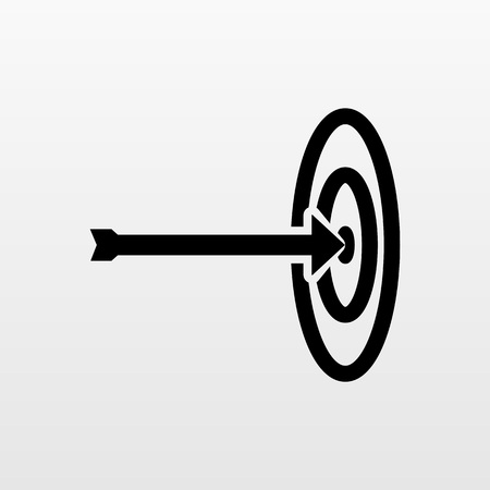 Gray target icon isolated on background. Modern flat pictogram, business, marketing, internet concept. Trendy Simple vector symbol for web site design or button to mobile app. Logo illustration.のイラスト素材